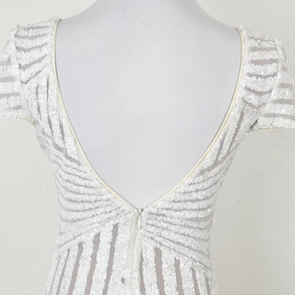 Dress the Population Tabitha Cap Sleeve Sequin Dress - M - Picture 4 of 11